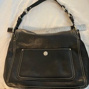 COACH CHELSEA  Pebbled Black Leather Hobo Handbag